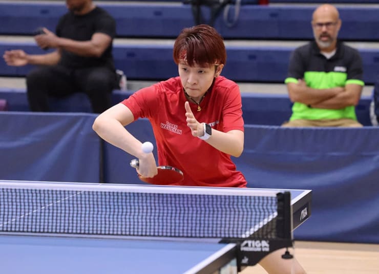 Women's Singles Champion Jiaqi Lin during the 2024 Texas State Championships. Texas Wesleyan University, Sunday, April 28, 2024.